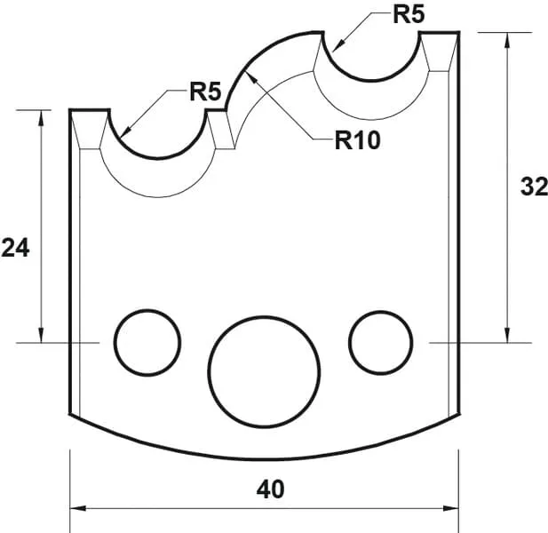 HS Profilmesser, 40mm, Nr. 052
