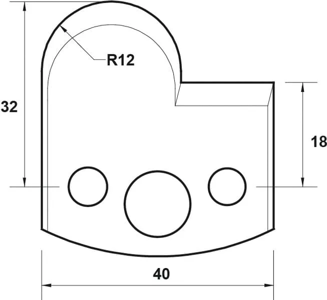 HS Profilmesser, 40mm, Nr. 058