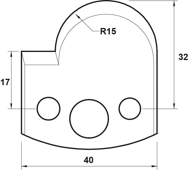 HS Profilmesser, 40mm, Nr. 065