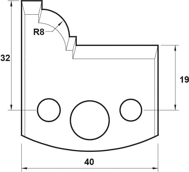 HS Profilmesser, 40mm, Nr. 067