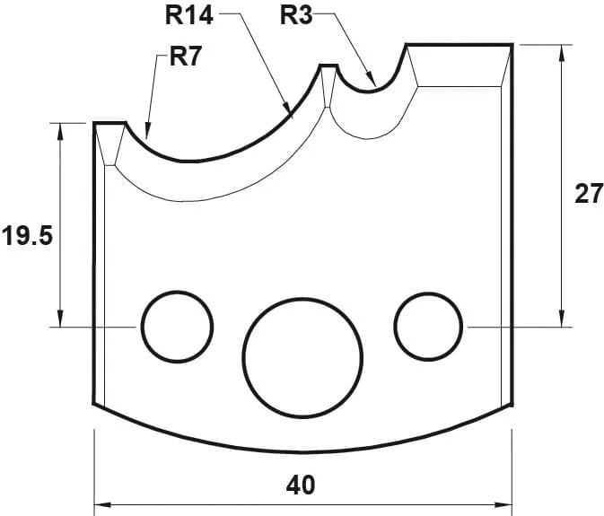 HS Profilmesser, 40mm, Nr. 105