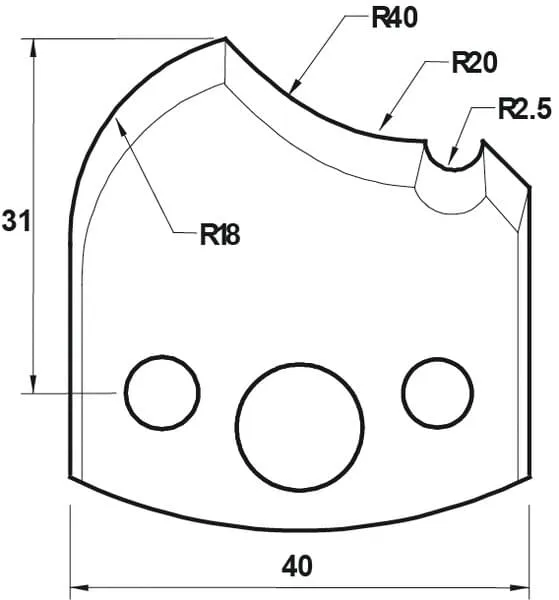 HS Profilmesser, 40mm, Nr. 123