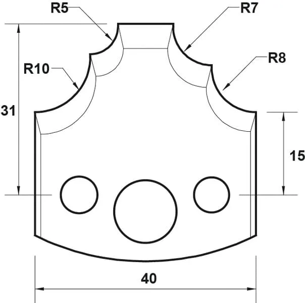 HW Profilmesser, 40mm, Nr. 022