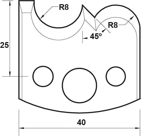 HW Profilmesser, 40mm, Nr. 028