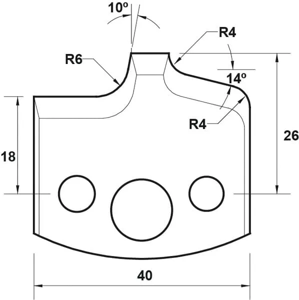 HW Profilmesser, 40mm, Nr. 041