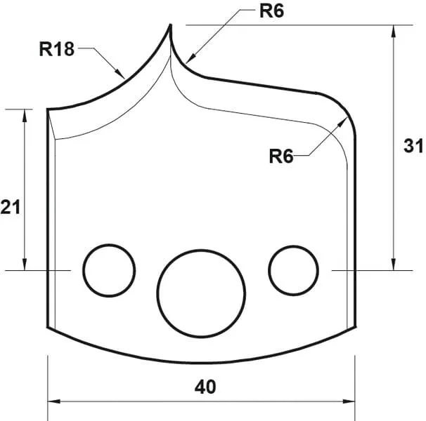 HW Profilmesser, 40mm, Nr. 046