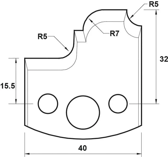 HW Profilmesser, 40mm, Nr. 082