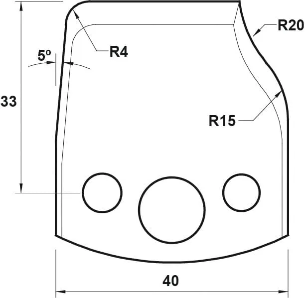 HW Profilmesser, 40mm, Nr. 100