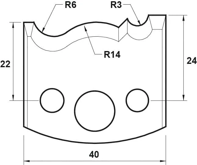 HW Profilmesser, 40mm, Nr. 106