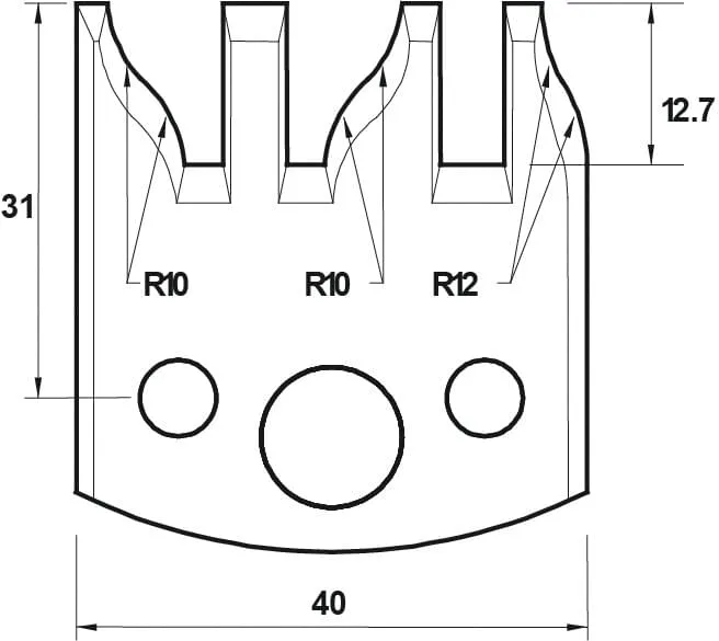 HW Profilmesser, 40mm, Nr. 124