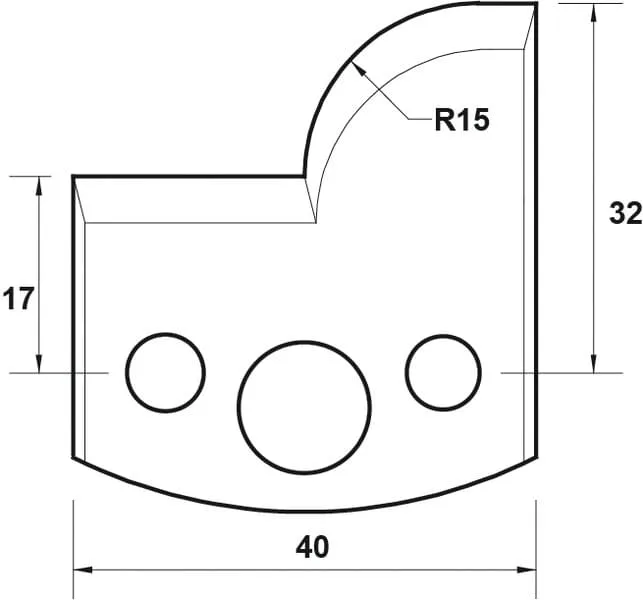 HW Profilstützplatte, 40mm, Nr. 057