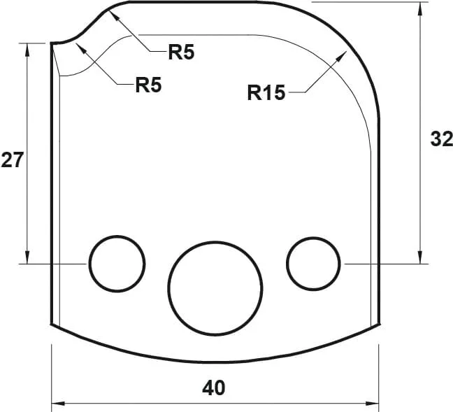 HW Profilstützplatte, 40mm, Nr. 060