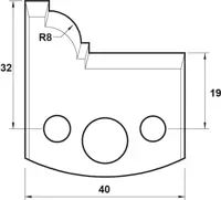 HW Profilstützplatte, 40mm, Nr. 067