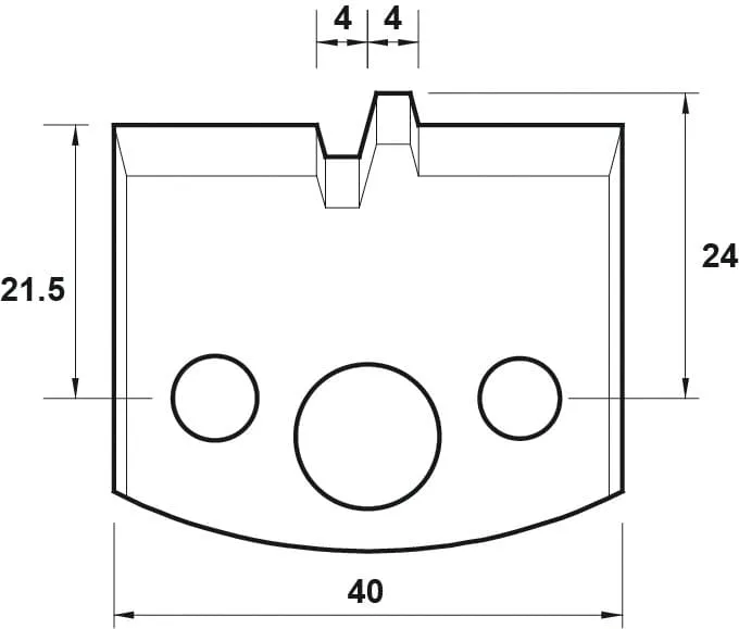 HW Profilstützplatte, 40mm, Nr. 074
