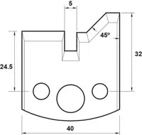 HW Profilstützplatte, 40mm, Nr. 083