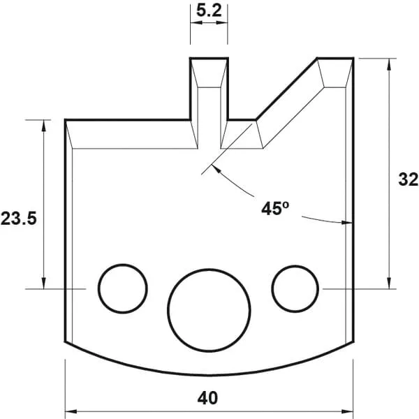 HW Profilstützplatte, 40mm, Nr. 084