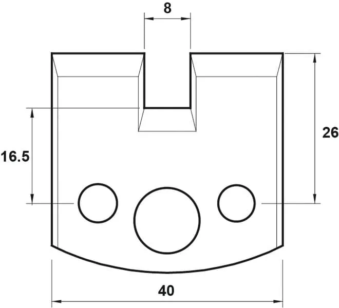 HW Profilstützplatte, 40mm, Nr. 095