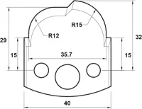 HW Profilstützplatte, 40mm, Nr. 115