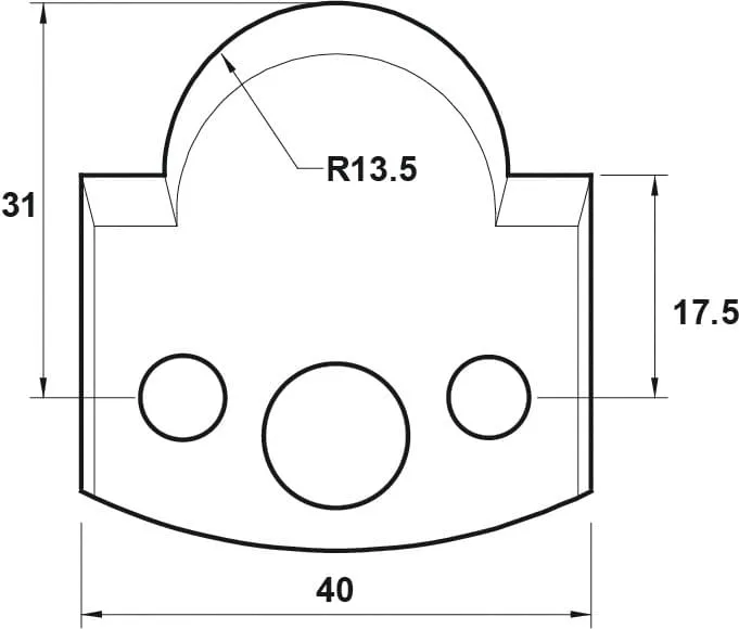 HW Profilstützplatte, 40mm, Nr. 118