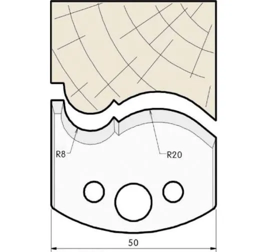 HS Profilmesser, 50mm, Nr. 502