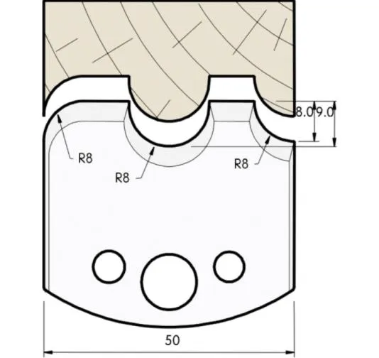 HW Profilstützplatte, 50mm, Nr. 536