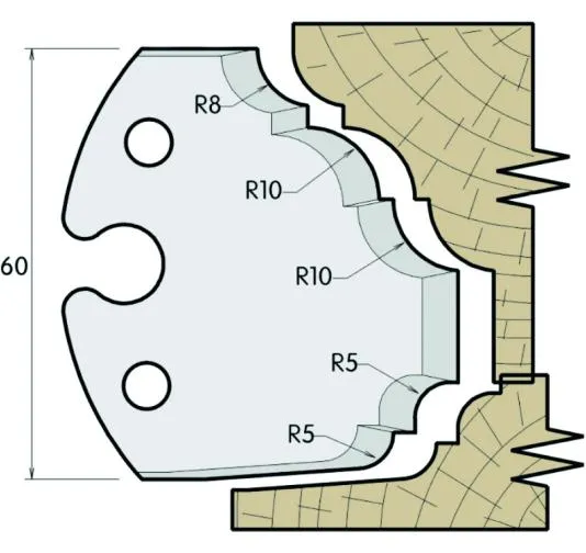 HS Profilmesser, 60mm, Nr. 621