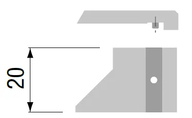 Stützplatte f. Hobelkopf, Fase 45°, unten