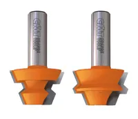 HW Gehrungsverleimfräserset, D=37.3mm, NL=22.2mm, GL=60.3mm, PT=9.5-19mm, A=22.5°, S=8mm