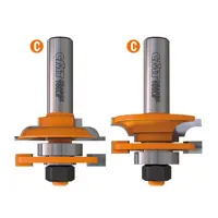 HW Konter- / Profilfräser Set, D=44.4mm, HD=18-22mm, GL=71mm, R6, Profil C, S=12.7mm