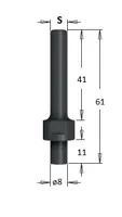 Aufnahmedorn ohne Kugellager, GL=61mm, S=12.7mm
