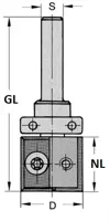 WPL Bündig- und Falzfräser Z2, D=22mm, NL=20mm, GL=68mm, S=8mm, R