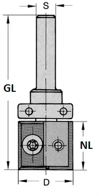 WPL Bündig- und Falzfräser Z2, D=22mm, NL=20mm, GL=68mm, S=8mm, R