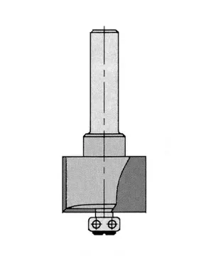 HW Falzfräser Z2, mit Kugellager, D=31mm, D1=12mm, NL=16mm, GL=64mm, S=6.35mm, R