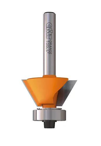 HW Bündig- Fasefräser 45°, Z2, D=27mm, NL=5.5mm, GL=51.5mm, S=6mm, R