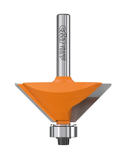 HW Fasefräser 45°, Z2, mit Kugellager, D=31.7mm, NL=9.5mm, GL=53mm, S=8mm, R