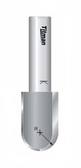 HW Hohlkehlfräser R8, Z2, D=16mm, NL=32mm, GL=75mm, S=12mm, R