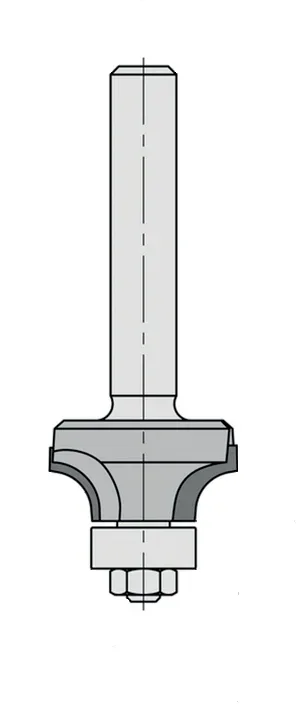 DP Abrundfräser R3 mit Kugellager, D=20mm, NL=4.2mm, GL=65mm, S=8mm, R
