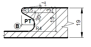 HW Profilmesser Profil B zu WPL Griffmuldenschaftfräser CNC, L (C557), 28x16.8x2mm