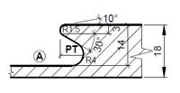 HW Profilmesser Profil A zu WPL Griffmuldenschaftfräser CNC, L (C557), 28x16.8x2mm