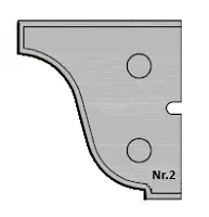 HW Profilmesser Nr.2, 29.8x27x2mm, für Gesimsfräser