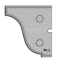 HW Profilmesser Nr.2, 29.8x27x2mm, für Gesimsfräser
