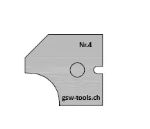 HW Profilmesser Nr.4 zu WPL Multiprofilfräser-Set (C082), 19.8x23.3x2mm