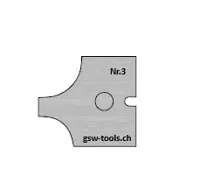 HW Profilmesser Nr.3 zu WPL Multiprofilfräser-Set (C082), 19.8x23.3x2mm