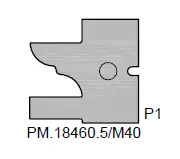 HW Profilmesser P1 zu WPL Möbeltür-Konterfräsersatz (C005), 24x26x2mm