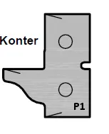 HW Profilmesser P1 - Konter zu WPL Möbeltür-Konterprofilfräserset (C010), 30x25x2mm