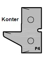 HW Profilmesser P4 - Konter zu WPL Möbeltür-Konterprofilfräserset (C010), 30x25x2mm