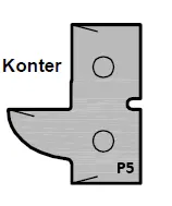 HW Profilmesser P5 - Konter zu WPL Möbeltür-Konterprofilfräserset (C010), 30x25x2mm