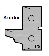 HW Profilmesser P6 - Konter zu WPL Möbeltür-Konterprofilfräserset (C010), 30x25x2mm