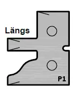 HW Profilmesser P1 - Längs zu WPL Möbeltür-Konterprofilfräserset (C010), 30x25x2mm