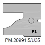 HW Profilmesser P1 für Nr.2 zu WPL Rahmentür-Fräsersatz (C050), 24.1x29.2x2mm